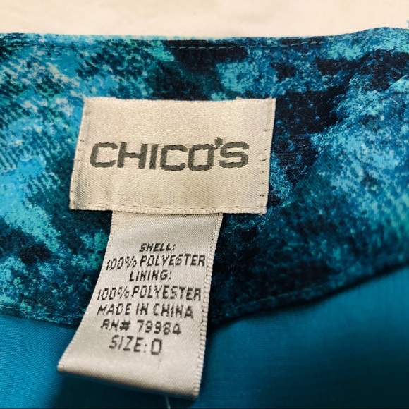 NWT Chico’s Snakeskin Fit and Flare Skirt Teal - Picture 3 of 5